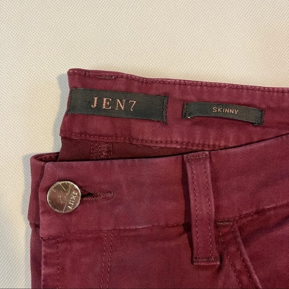 𝅺JEN 7 7 For All Mankind Burgundy Skinny Jeans Size 8